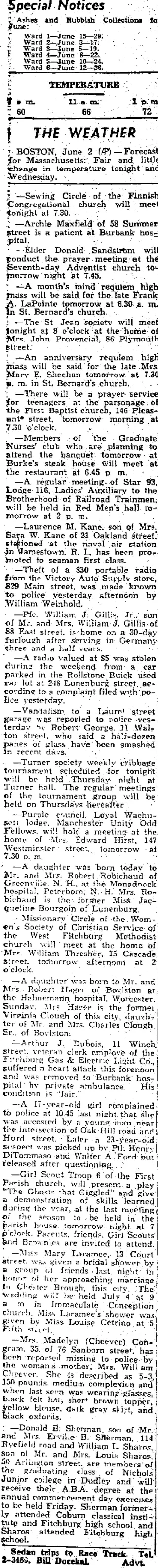 other Newspaper clipping from Jun 2, 1953 5616883